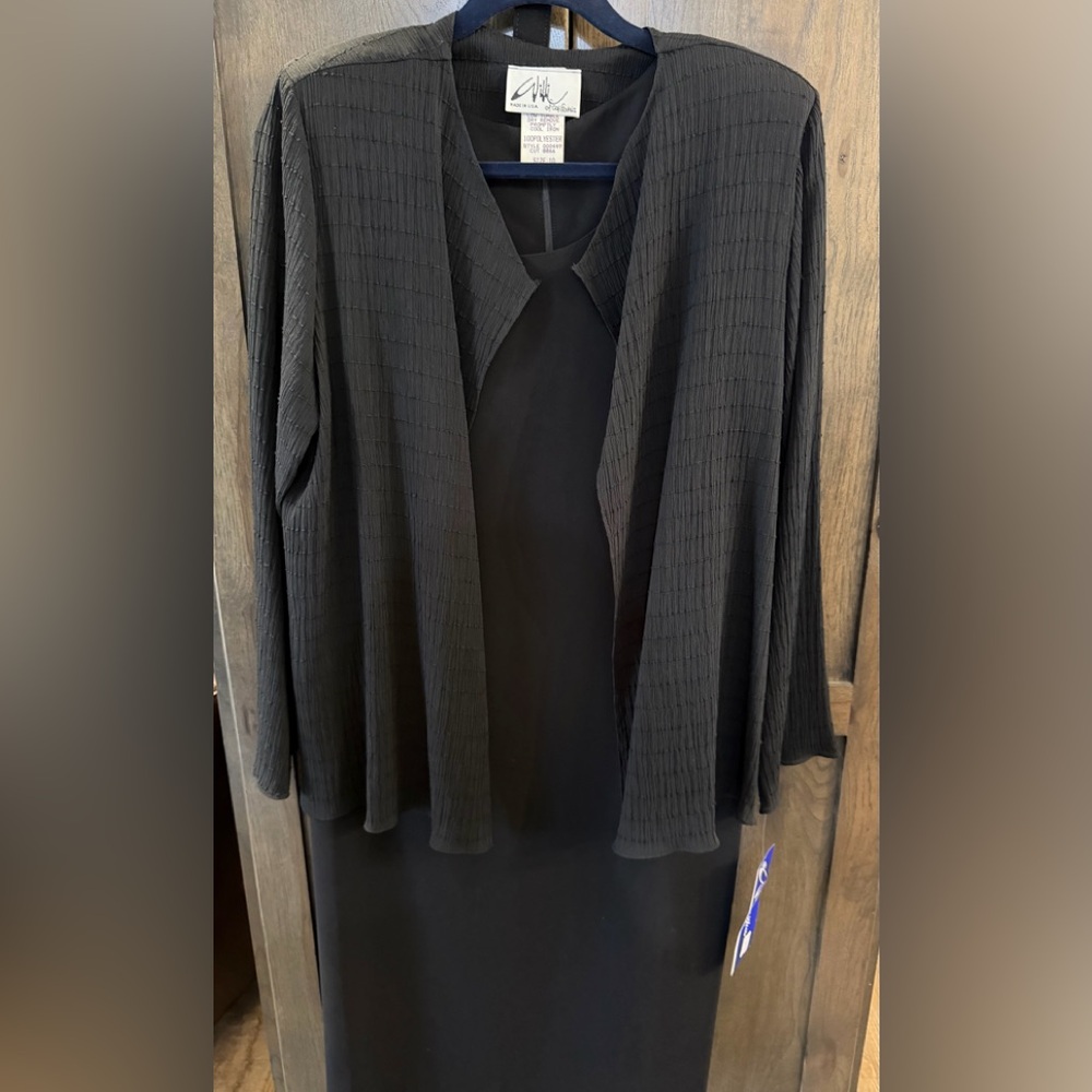 Willi Smith Black Midi Dress with Textured Jacket